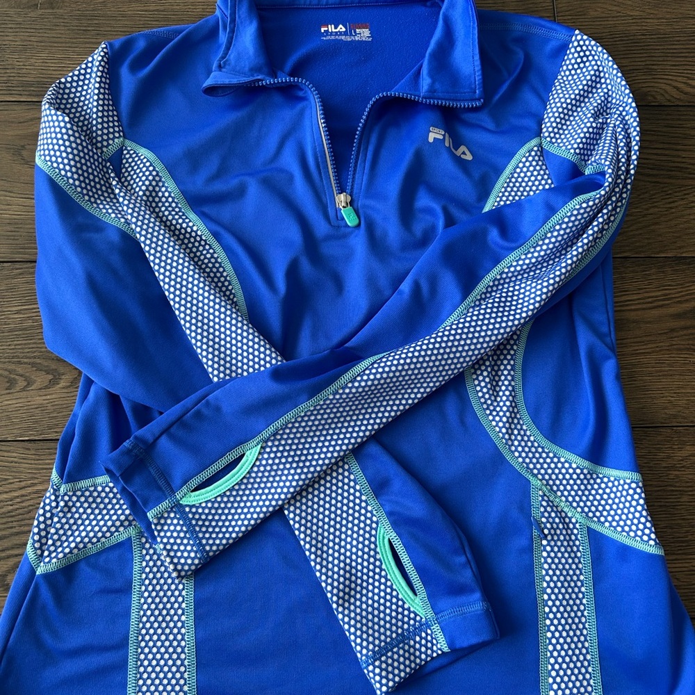 FILA Blue and Gray Long Sleeve Top